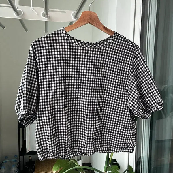 [BUNJANG] Uniqlo Seersucker Blouse / 유니클로 시어서커 블라우스