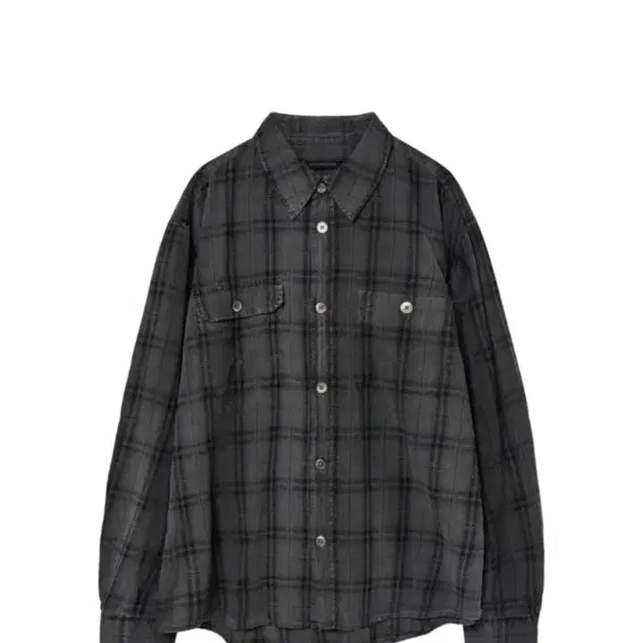 [BUNJANG] HAECHINGROOM 2Pk Overdyed Check Shirt Grey / 해칭룸 2Pk 오버다이드 체크 셔츠 그레이(3)