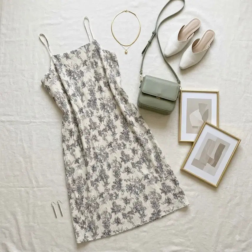 [BUNJANG] Floral Pattern Pleated Dress / 플라워패턴 플리츠 원피스
