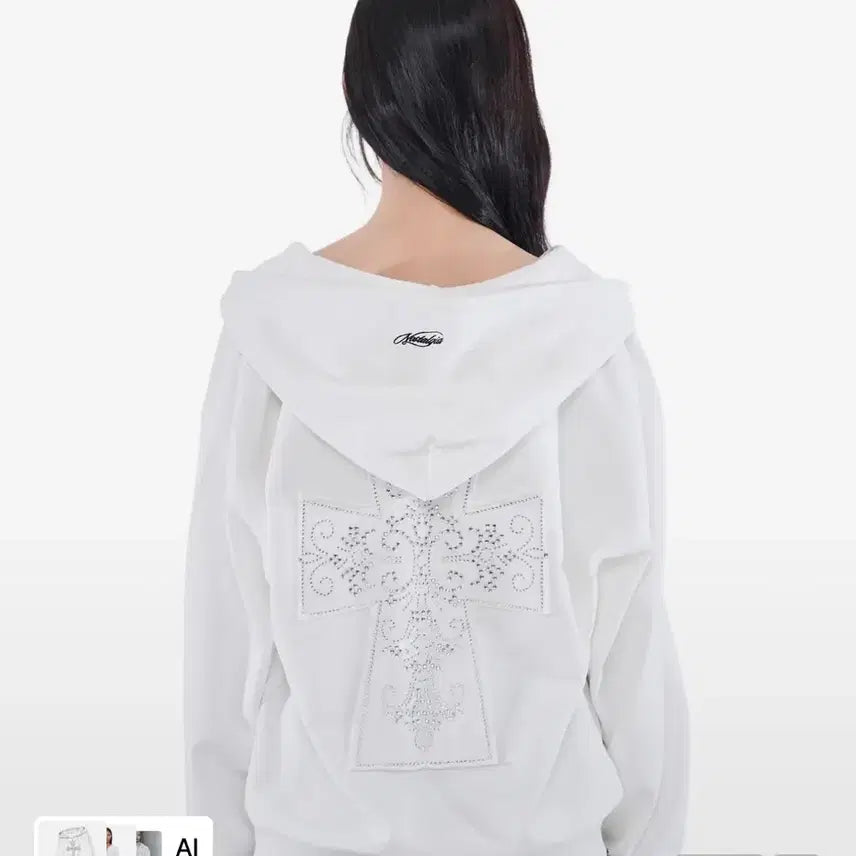 [BUNJANG] Arca Arca White Cubic Detail Hooded Zip-Up / 알카알카 화이트 후드집업