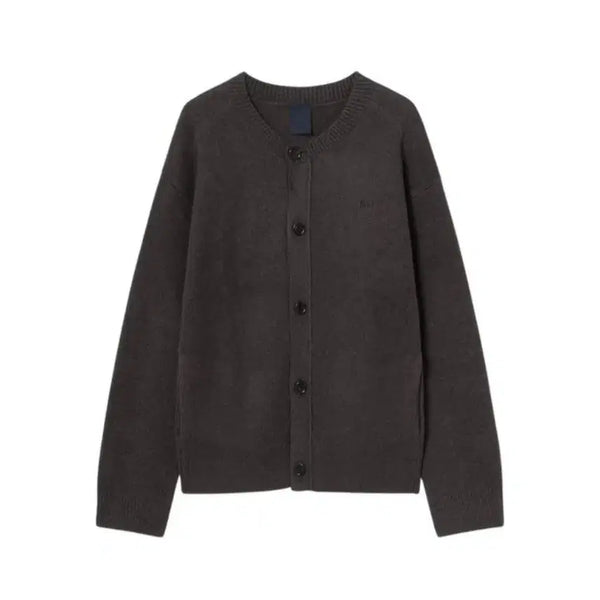 [BUNJANG] Juun.J Wool Knit Collarless Cardigan Brown / 준지 울 니트 카라리스 가디건 브라운