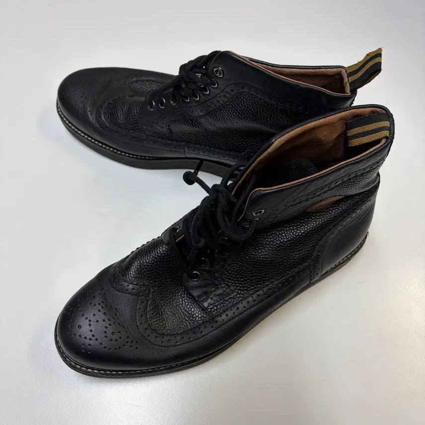 [BUNJANG] Fred Perry Northgate Brogue Leather Boots Black UK 9 / 프레드페리 노스게이트 브로그 레더 부츠 블랙 UK9 (280)
