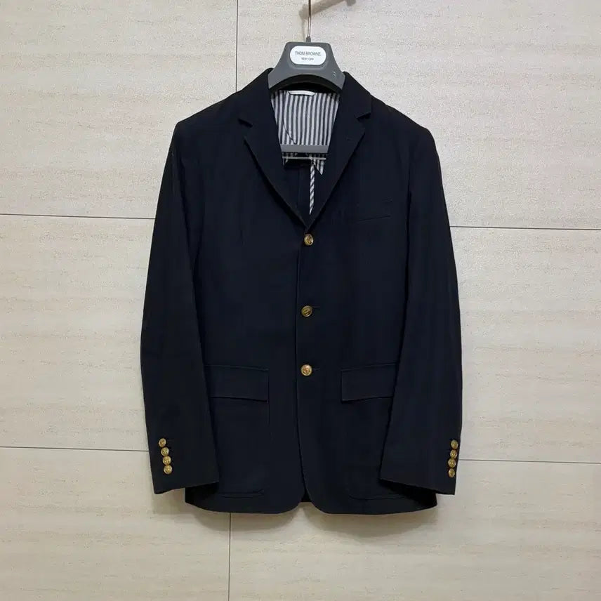 [BUNJANG] Thom Browne Gold Button Navy Blazer Jacket / 톰브라운 금장 블레이저 자켓