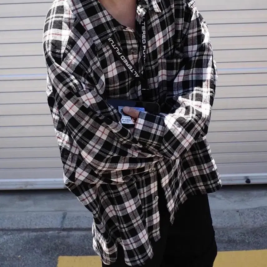 [BUNJANG] Altered Future Checkered Shirt (First Edition) / AF1)얼터드퓨처 체크셔츠 초판