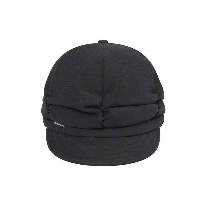 [BUNJANG] Miseki Seoul Pleated Shirring Cap Black / 미세키서울 플리츠 셔링 캡 블랙