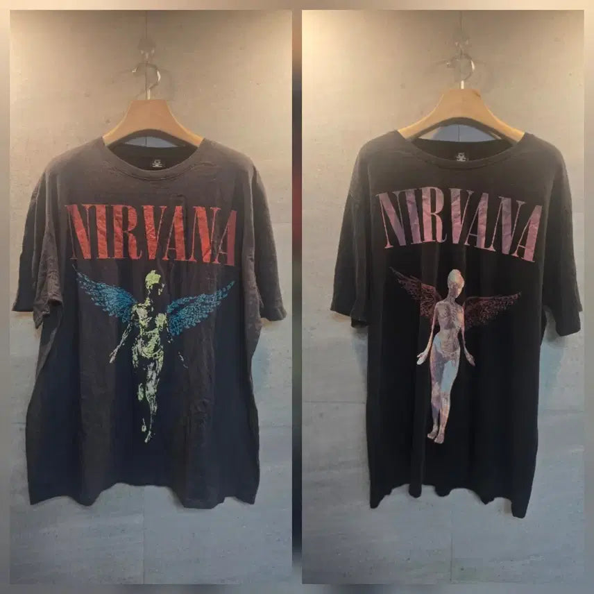 [BUNJANG] Nirvana Angel Printing Short Sleeve T-Shirt / Nirvana 엔젤 프린팅. 반팔티.