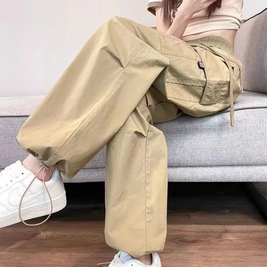 [BUNJANG] Beige Jogger Wide Pants - Size M (Unisex) / 새상품 베이지 조거 와이드팬츠 M사이즈 남녀공용