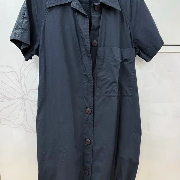 [BUNJANG] Current 100% Cotton Shirt Dress Navy / Current 원피스