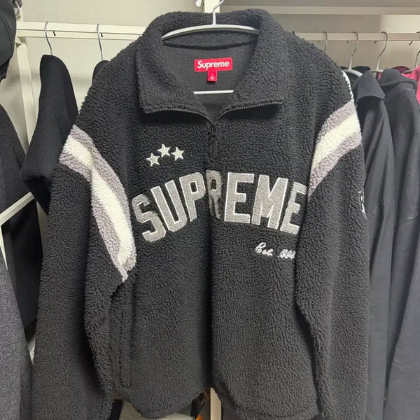[BUNJANG] Supreme Arc Half Zip Fleece Pullover Black L / 슈프림 아크 하프 집 플리스 풀오버 블랙 L사이즈 (23FW)