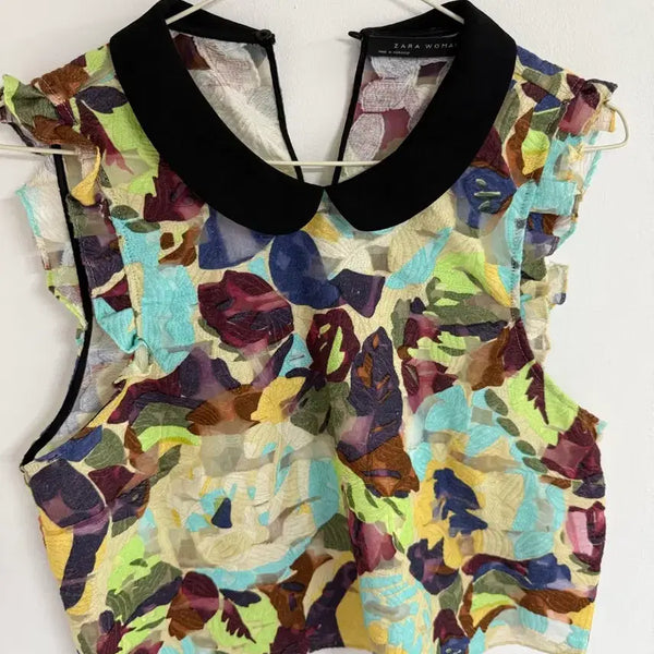 [BUNJANG] Zara Pattern Sleeveless Blouse / 자라 패턴 나시 블라우스