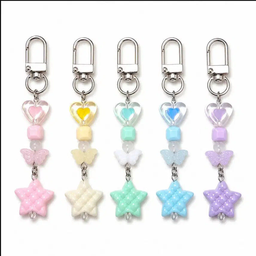 [BUNJANG] Dreamy Pastel Beaded Keychain / 꿈빛 파스텔 키링 비즈키링