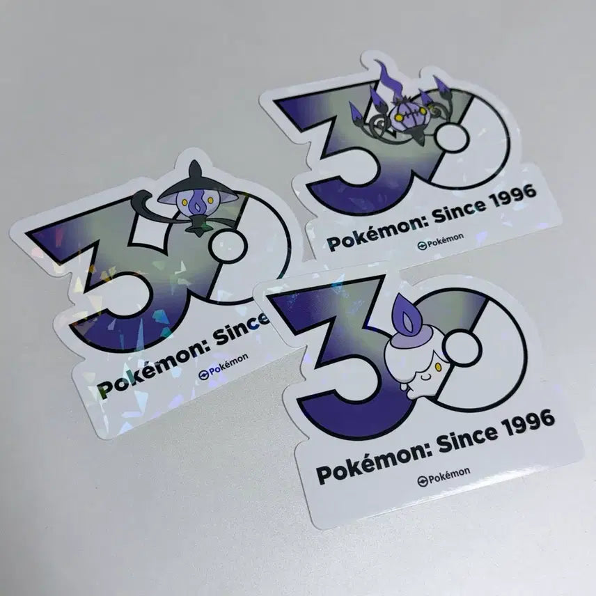 [BUNJANG] Pokemon 30th Anniversary Logo Sticker Lampra Chandela / 포켓몬 30주년 로고 스티커 불켜미 램프라 샹델라