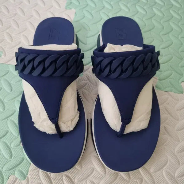 [BUNJANG] Fitflop Heda Chain Flip-Flops Navy / 핏플랍 헤다체인 쪼리  네이비