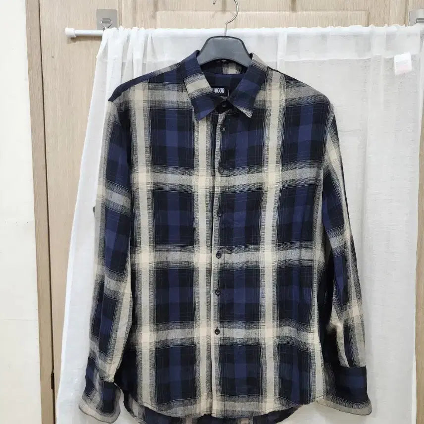 [BUNJANG] ELMOOD Check Linen Shirt Size 44 / 엘무드 ELMOOD 체크 린넨남방 44