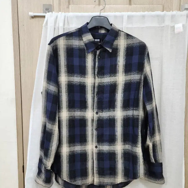 [BUNJANG] ELMOOD Check Linen Shirt Size 44 / 엘무드 ELMOOD 체크 린넨남방 44