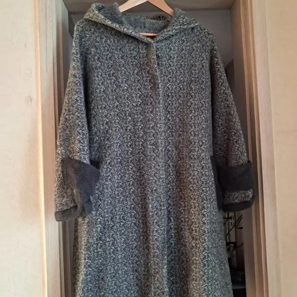 [BUNJANG] Hooded Long Coat Gray / 후드 롱코트 그레이