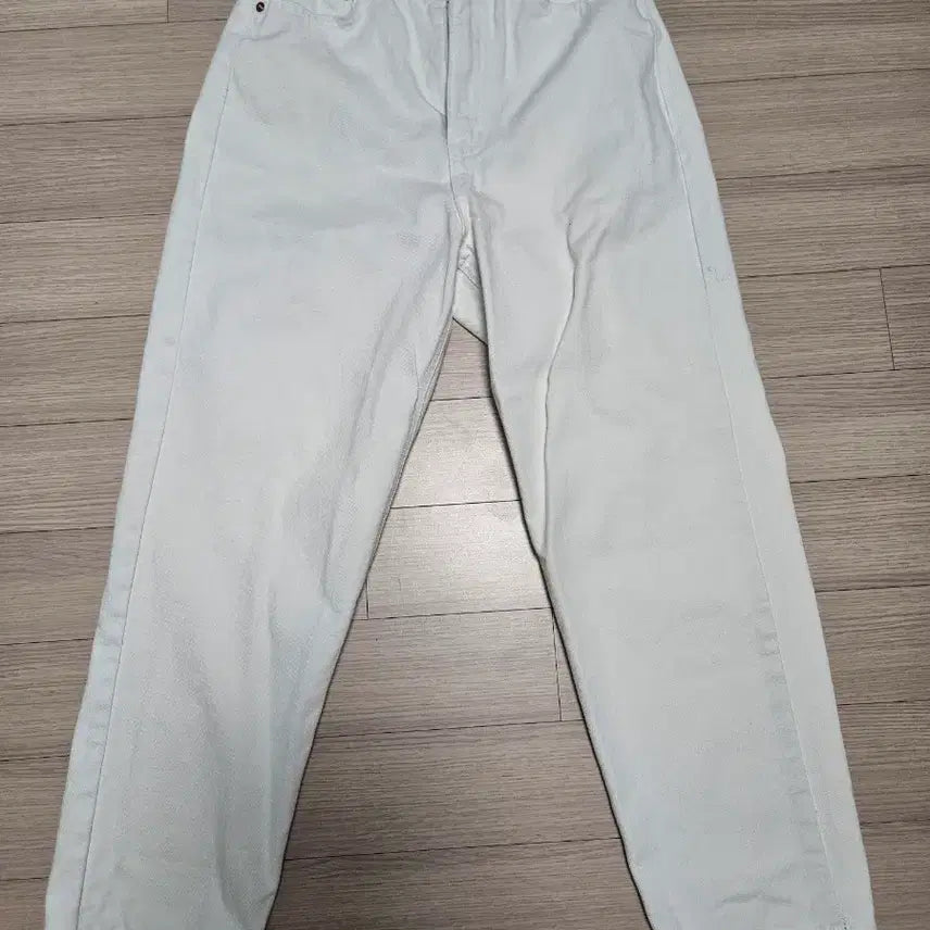 [BUNJANG] White Wide Leg Denim Pants / 화이트 와이드 데님 팬츠