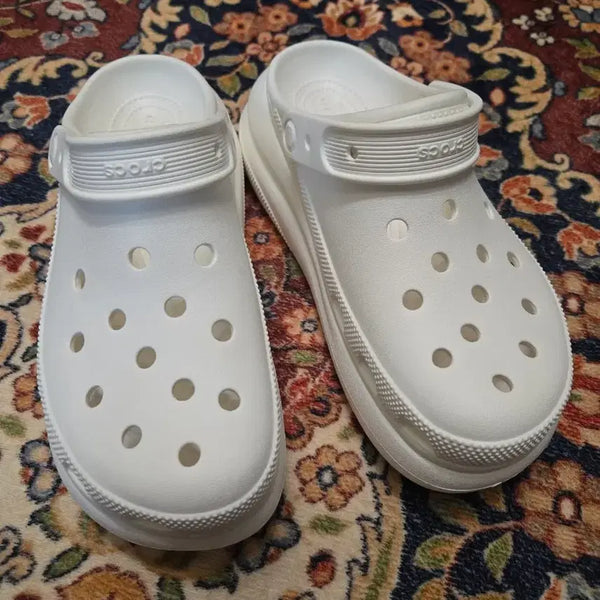 [BUNJANG] Crocs Classic Crush Clog White (US M6/W8) / 크록스 클래식 크러쉬 클로그 - 화이트 (US M6/W8)