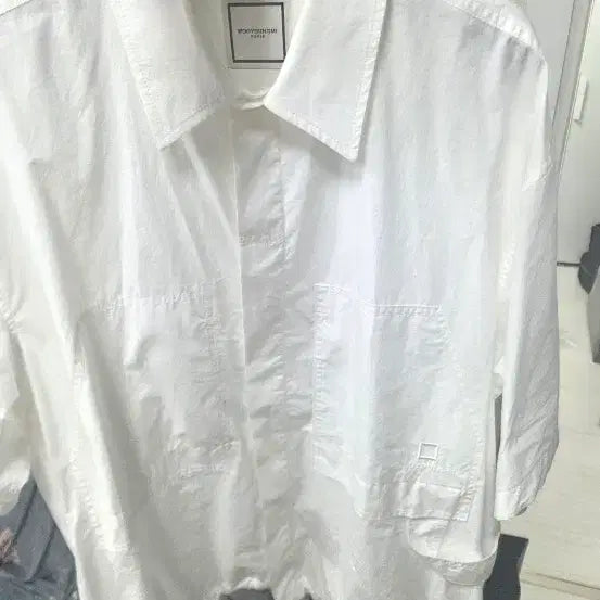 [BUNJANG] Wooyoungmi White Short Sleeve Cotton Shirt / 우영미 26ss  화이트 숏슬리브 코튼셔츠