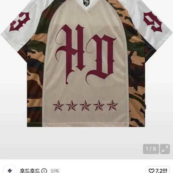 [BUNJANG] Hoodhood HD Camo Mesh Jersey Short Sleeve T-Shirt White / 후드후드 HD 카모 메쉬 져지 반팔티셔츠 화이트