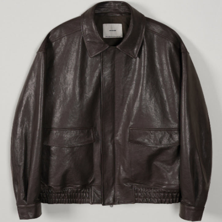 [BUNJANG] The Row A2 Leather Jacket Dark Brown Size 2 / 무료배송) 인더로우 A2 가죽자켓 다크브라운 2