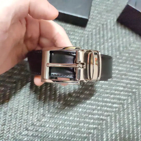 [BUNJANG] Stamera Italy Leather Belt 30mm Black / 스타메라 이태리 가죽벨트 30mm 블랙 새제품