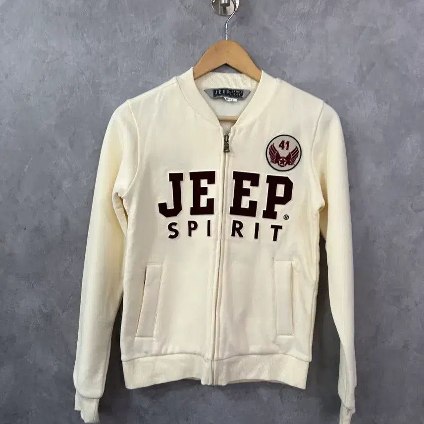 [BUNJANG] Jeep Spirit Zip-Up Jacket Ivory S / 지프 스피릿 집업 자켓 아이보리 S
