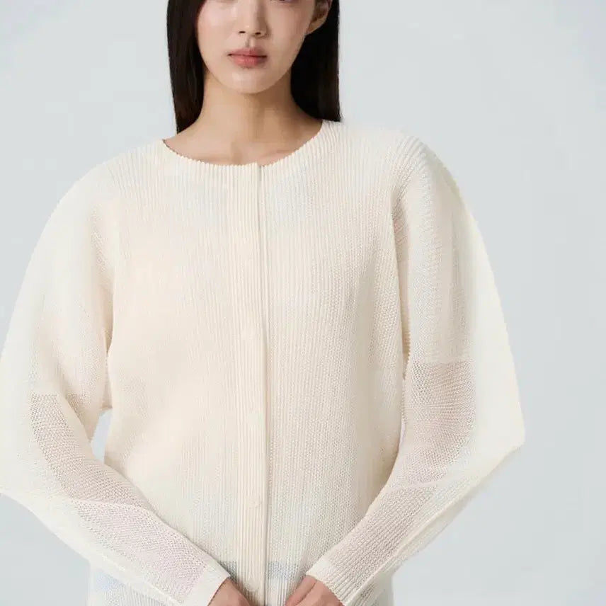 [BUNJANG] Pleats Please August Tatami Cardigan Off White / 플리츠플리즈 8월 타타미 가디건 오프화이트