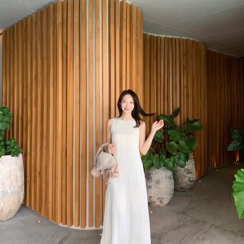 [BUNJANG] Astier de Villatte Linen Sleeveless Dress Ivory / 아스띠에 리노에 원피스 민소매 아이보리