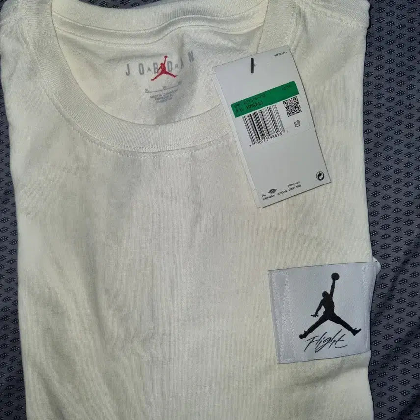 [BUNJANG] Jordan Air Flight Short Sleeve T-Shirt Ivory / 조던 에어 플라이트 반팔 티셔츠 아이보리 XL, M