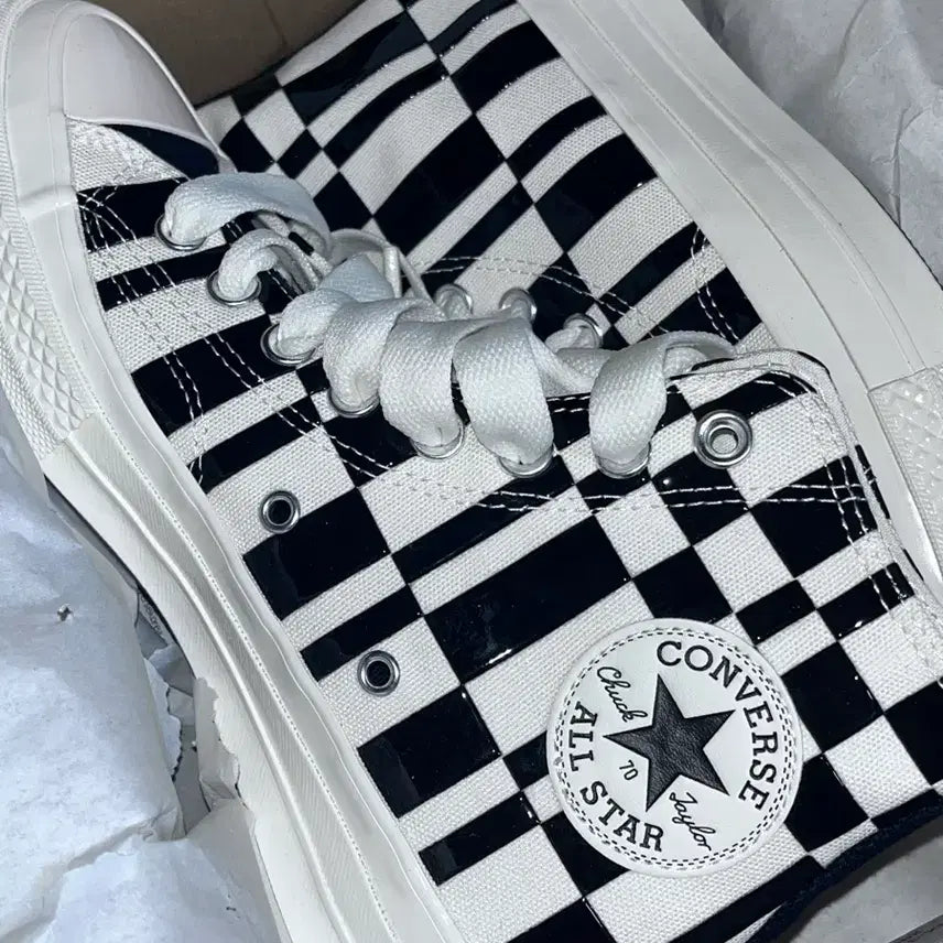 [BUNJANG] Converse Chuck 70 High Checkerboard Eggplant 250 / 컨버스 척 70 하이 체커드 에그렛 250