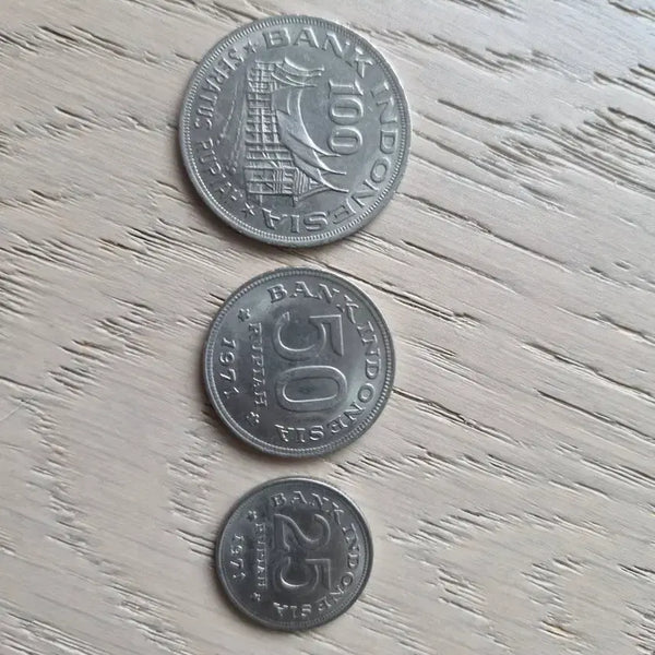 [BUNJANG] Indonesia Bank Coin Set - 100, 50, 25 Rupiah (1971) / 인도네시아 은행 동전 100/50/25 루피아 1971년