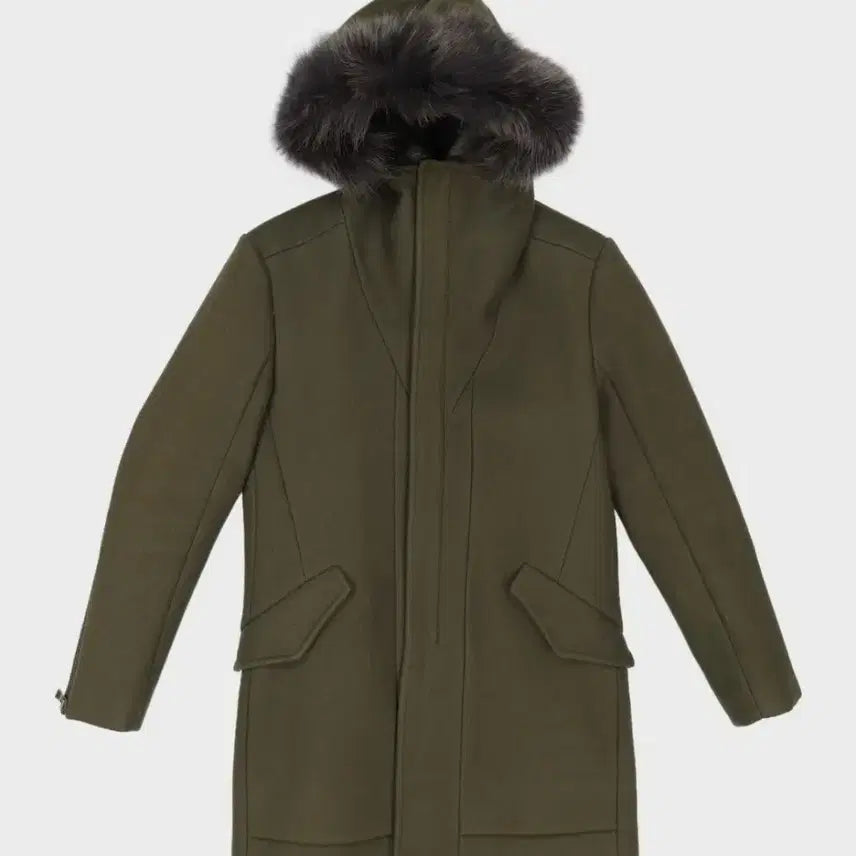 [BUNJANG] System Khaki Faux Fur Jacket / 시스템 카키 퍼자켓 95