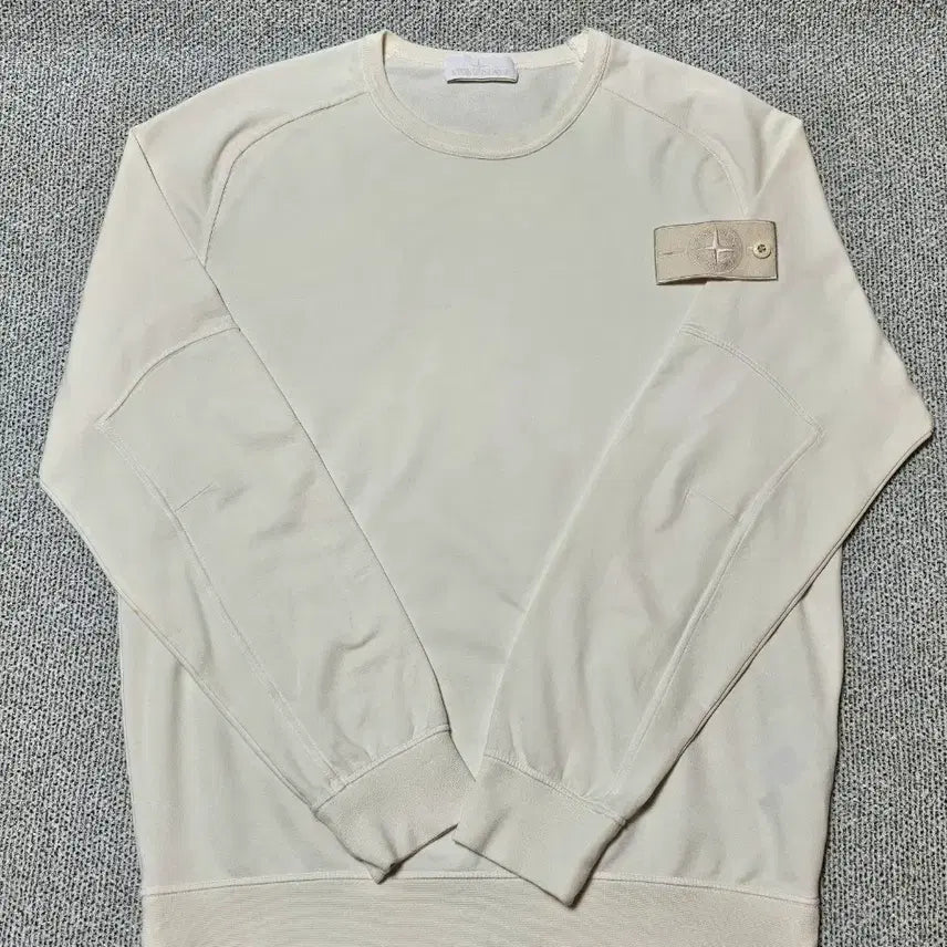 [BUNJANG] Stone Island Ghost Piece White Badge Sweatshirt M Ivory / [M 사이즈] 스톤아일랜드 코스트피스 화이트와펜 맨투맨 아아보리