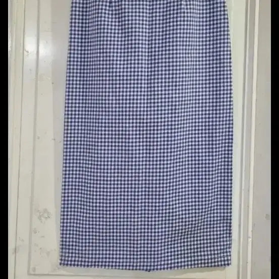 [BUNJANG] Cotton Spandex Blended Gingham Pattern Banding Long Skirt / 여름 시원한 고급스러운 핏이이쁜   면  스판 밴딩  롱스커트  깨끗해요