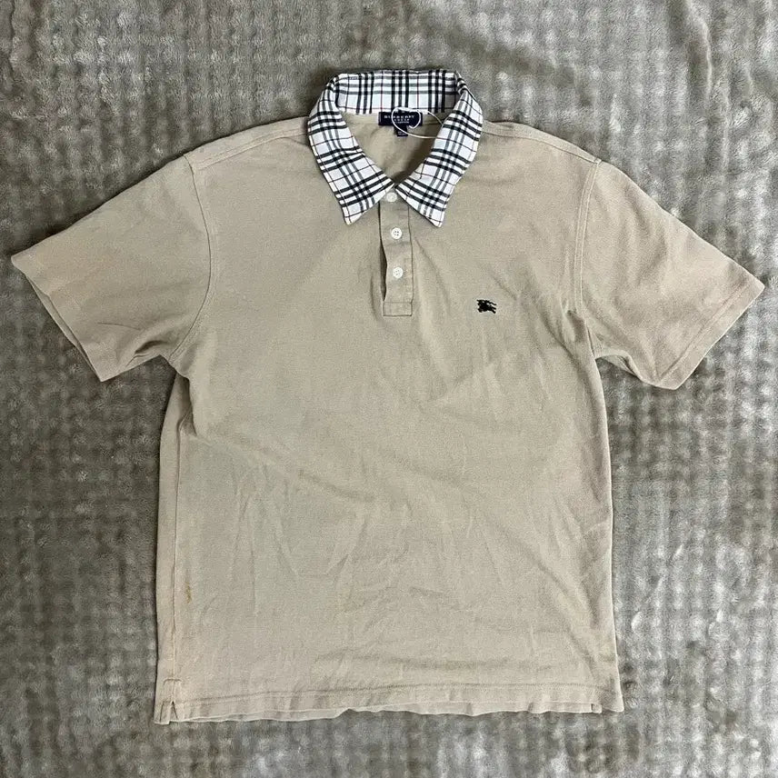 [BUNJANG] Burberry London Short Sleeve Polo Shirt Beige S/90 / 버버리 런던 반팔 카라티 베이지 S/90
