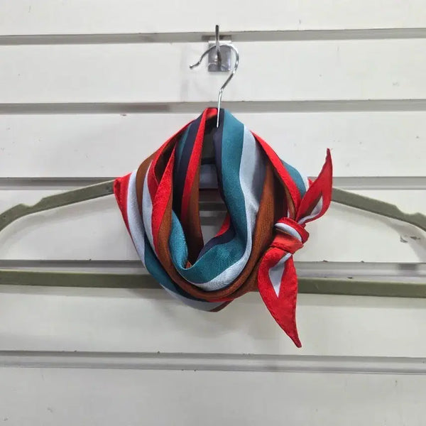 [BUNJANG] Colorful Diamond Shape Polyester Mini Scarf / 컬러풀 긴마름모형 폴리  미니스카프/보물찾기천사