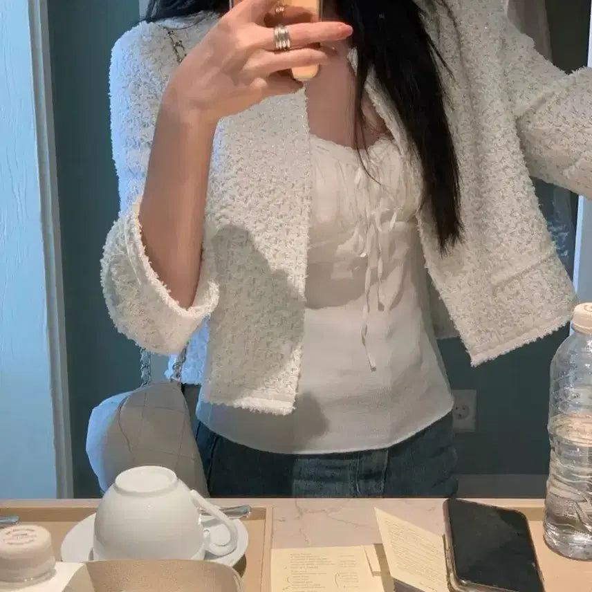 [BUNJANG] Laplier Blanc Tweed Cardigan / 라플리에 블랑 트위드 가디건