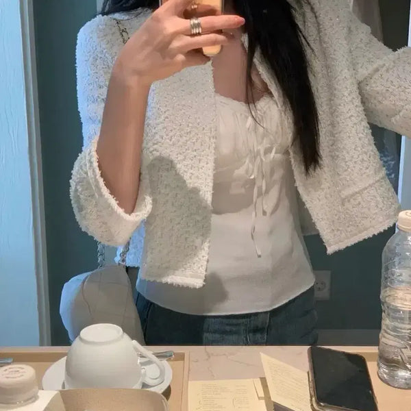 [BUNJANG] Laplier Blanc Tweed Cardigan / 라플리에 블랑 트위드 가디건