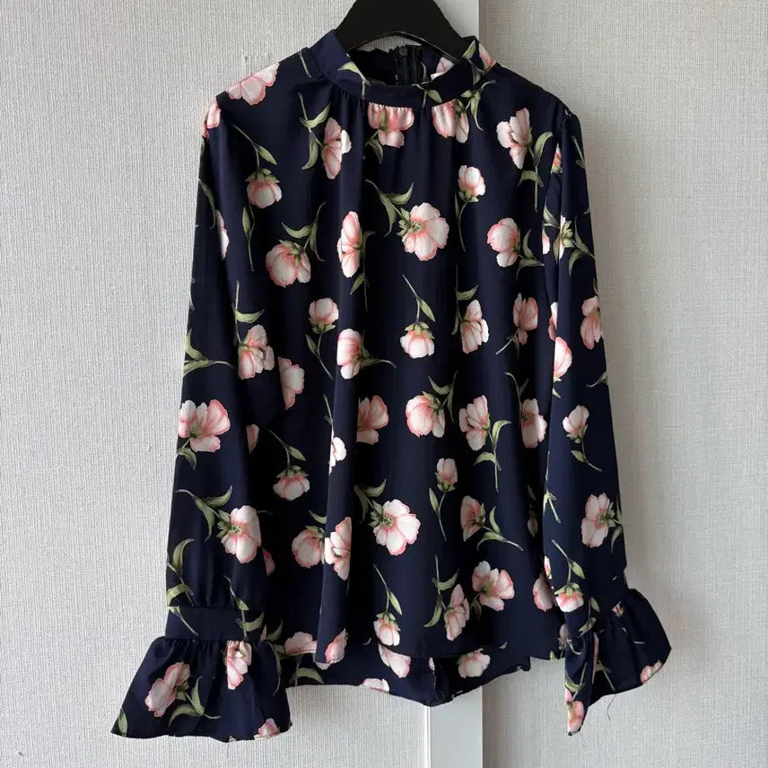 [BUNJANG] Pink Floral Blouse / 핑크꽃 블라우스