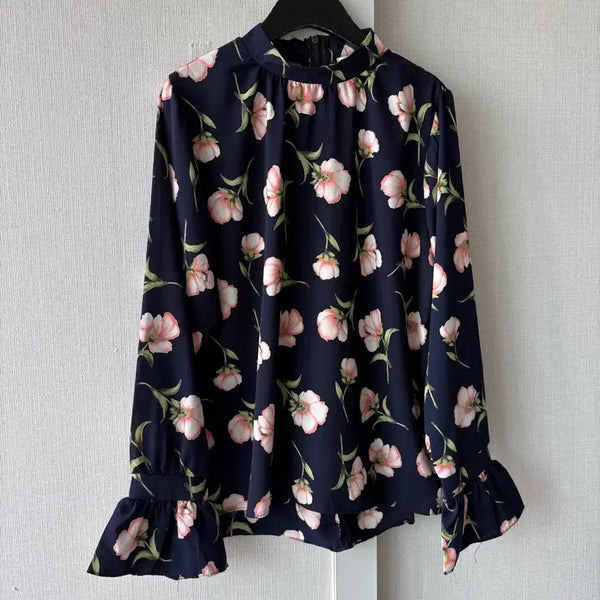 [BUNJANG] Pink Floral Blouse / 핑크꽃 블라우스