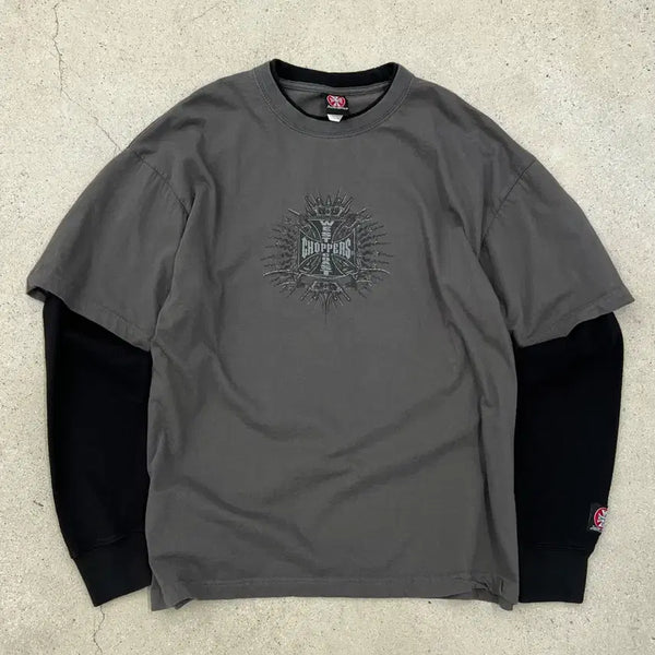 [BUNJANG] West Coast Choppers 00s Thermal Layered Long Sleeve Shirt / 웨스트 코스트 차퍼스 00s 써멀 레이어드 롱슬리브