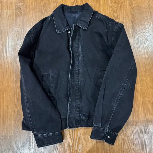 [BUNJANG] Mutandard X Jjangu Daddy CONE Oversized Denim Blouson Jacket - Washed Black XL / [XL] 무탠다드 X 짱구대디 CONE 오버사이즈 데님 블루종 재킷 - 워시드 블랙