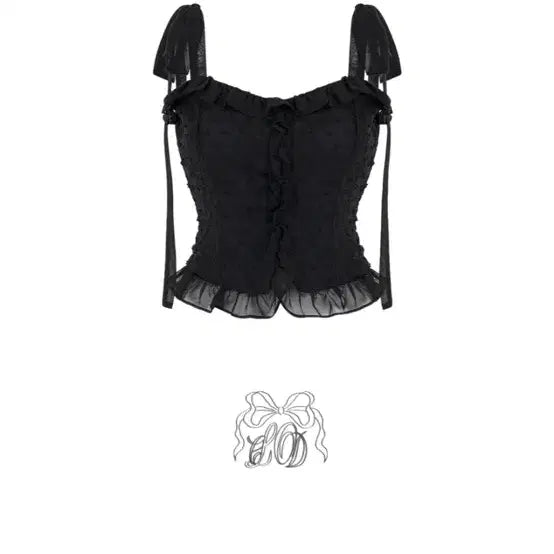 [BUNJANG] Cloudmotion Coachella Frill Ribbon Blouse / 클라우드모션 코첼라 프릴 리본 블라우스