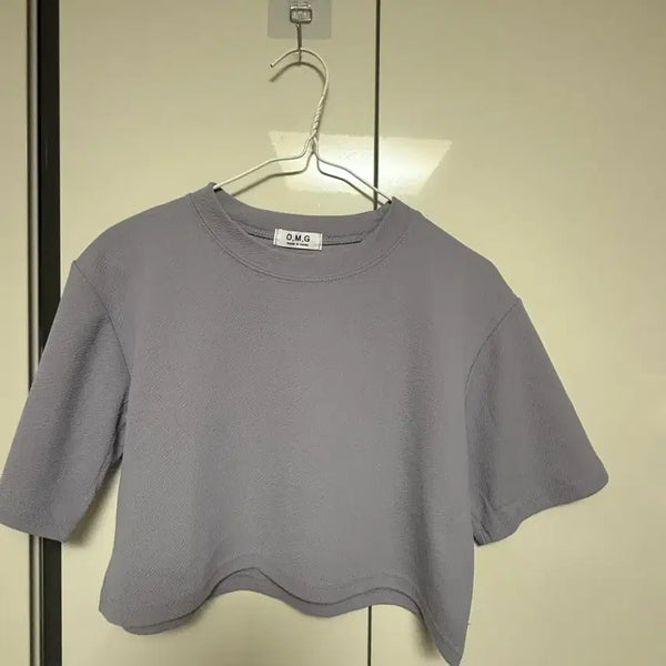 [BUNJANG] Gray Cropped T-Shirt / (새상품) 그레이 크롭 반팔티