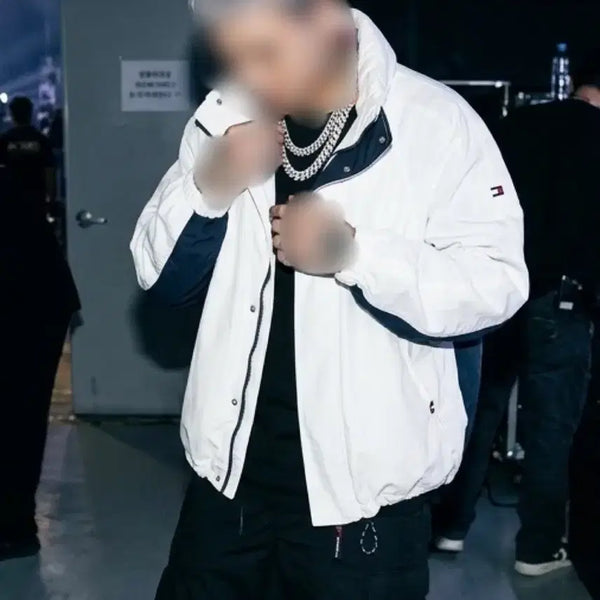 [BUNJANG] Tommy Hilfiger White Windbreaker Jacket / 타미힐피거 화이트 바람막이 자켓