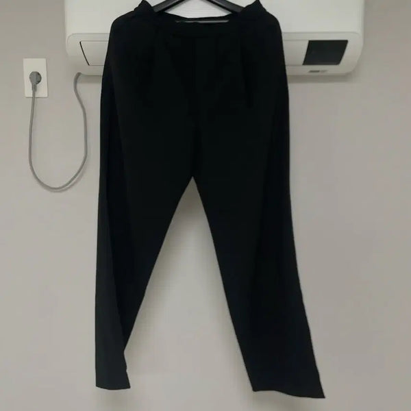 [BUNJANG] Musinsa Standard Linen-Like One-Tuck Wide Banding Pants Black Size 30 / 무신사스탠다드 린넨 라이크 원 턱 와이드 밴딩 팬츠 [블랙] 30사이즈