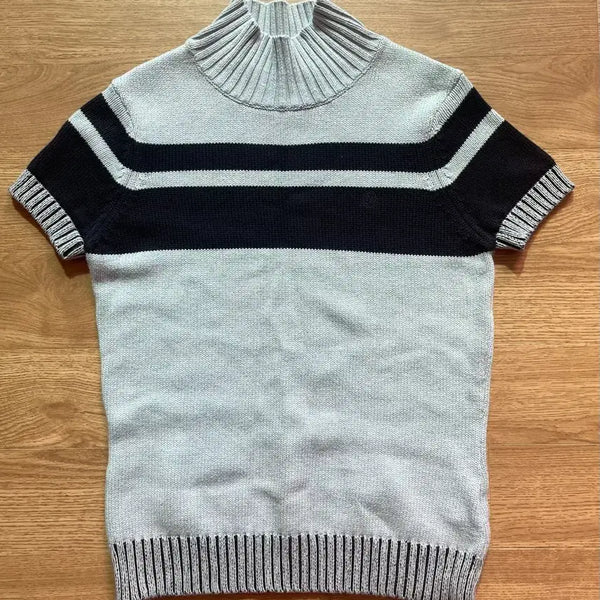 [BUNJANG] Sky Blue Knit Short Sleeve Top / 45 스카이블루 니트 반팔