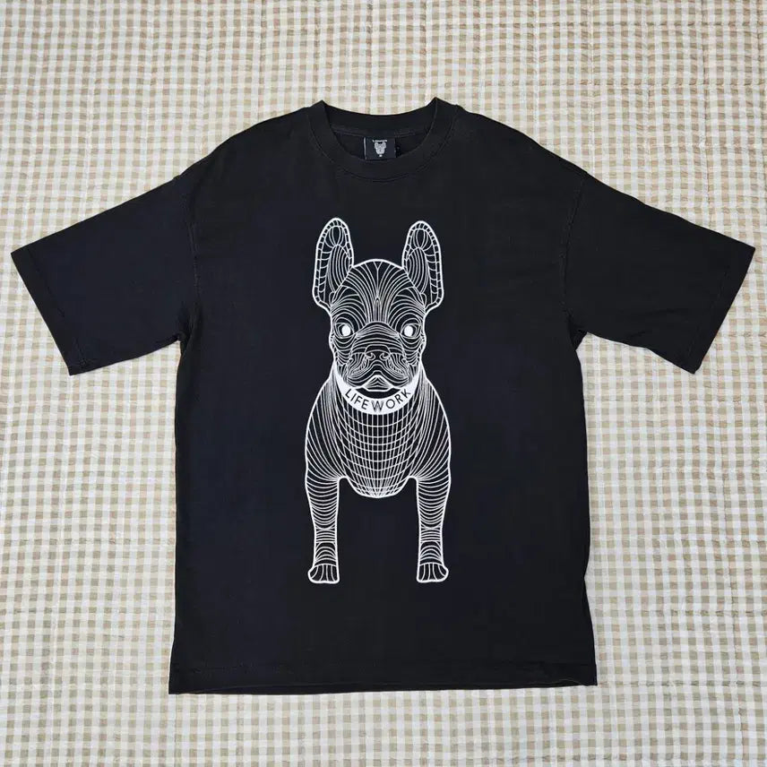 [BUNJANG] LifeWork Men's Black Cotton Oversized Short-Sleeve T-Shirt Size 100 / 라이프워크 반소매 오버핏 면티 남자100
