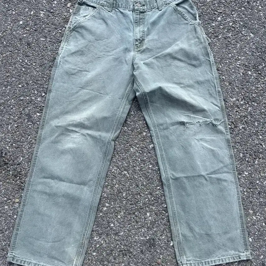 [BUNJANG] Carhartt WIP B11 Single Knee Work Pants Moss Green / 칼하트 B11 싱글니 워크팬츠 모스그린 34사이즈
